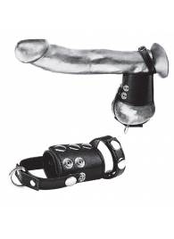Кольцо на член и мошонку Cock Ring With 2  Ball Stretcher And Optional Weight Ring - BlueLine - в Астрахани купить с доставкой