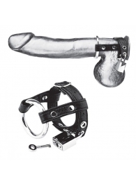 Утяжка на пенис на замочке Duo Cock And Ball Lock - BlueLine - купить с доставкой в Астрахани