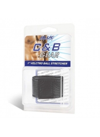 Чёрная утяжка на мошонку 1  Velcro Ball Stretcher - BlueLine - купить с доставкой в Астрахани