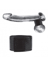 Чёрная утяжка на мошонку 1  Velcro Ball Stretcher - BlueLine - купить с доставкой в Астрахани