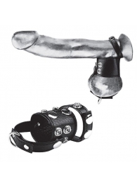 Утяжка на пенис и мошонку Cock Ring With 1.5  Ball Stretcher And Optional Weight Ring - BlueLine - купить с доставкой в Астрахани