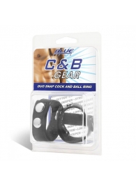 Утяжка на пенис с клёпками Duo Snap Cock And Ball Ring - BlueLine - купить с доставкой в Астрахани
