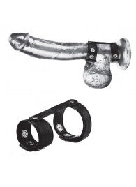 Утяжка на пенис с клёпками Duo Snap Cock And Ball Ring - BlueLine - купить с доставкой в Астрахани