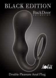 Чёрное эрекционное кольцо с анальной пробкой Double Pleasure Anal Plug - Lola Games - в Астрахани купить с доставкой
