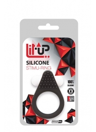 Чёрное эрекционное кольцо LIT-UP SILICONE STIMU RING 1 BLACK - Dream Toys - в Астрахани купить с доставкой