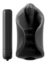 Чёрный мастурбатор Vibrating Silicone Stimulator с вибрацией - Pipedream - в Астрахани купить с доставкой