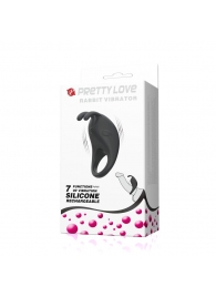 Чёрное эрекционное кольцо с вибрацией Rabbit Vibrator - Baile - в Астрахани купить с доставкой