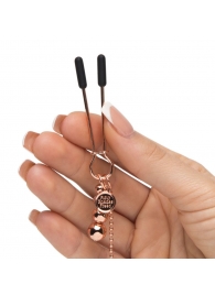 Золотистые зажимы для сосков и клитора All Sensation Nipple and Clitoral Chain - Fifty Shades of Grey - купить с доставкой в Астрахани
