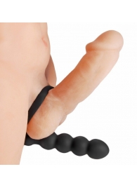 Насадка для двойного проникновения Double Fun Cock Ring with Double Penetration Vibe - XR Brands - в Астрахани купить с доставкой