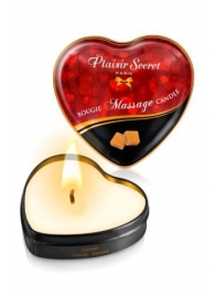 Массажная свеча с ароматом карамели Bougie Massage Candle - 35 мл. - Plaisir Secret - купить с доставкой в Астрахани