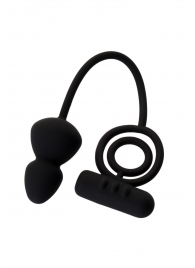 Чёрное эрекционное кольцо с вибростимулятором и анальным хвостом - Erotist Adult Toys - в Астрахани купить с доставкой