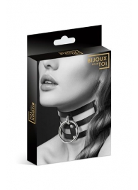 Чёрный тройной чокер с большим кольцом - Bijoux Pour Toi - купить с доставкой в Астрахани