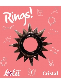 Чёрное эрекционное кольцо Rings Cristal - Lola Games - в Астрахани купить с доставкой