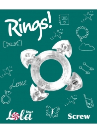 Прозрачное эрекционное кольцо Rings Screw - Lola Games - в Астрахани купить с доставкой