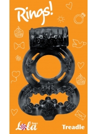 Чёрное эрекционное кольцо Rings Treadle с подхватом - Lola Games - в Астрахани купить с доставкой