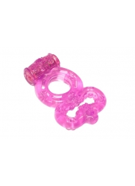 Розовое эрекционное кольцо Rings Treadle с подхватом - Lola Games - в Астрахани купить с доставкой