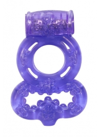 Фиолетовое эрекционное кольцо Rings Treadle с подхватом - Lola Games - в Астрахани купить с доставкой