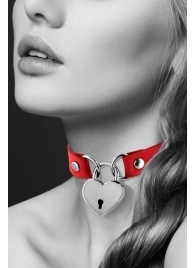 Красный чокер с замком в форме сердца - Bijoux Pour Toi - купить с доставкой в Астрахани