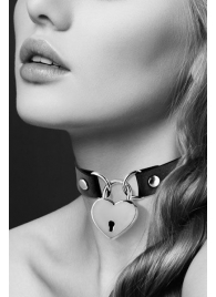 Черный чокер с замком в форме сердца - Bijoux Pour Toi - купить с доставкой в Астрахани