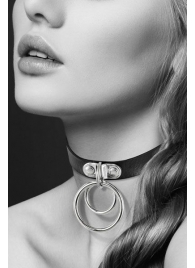 Черный чокер с двумя кольцами - Bijoux Pour Toi - купить с доставкой в Астрахани