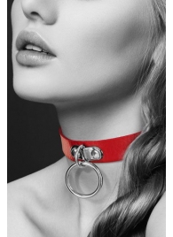 Красный узенький чокер с кольцом - Bijoux Pour Toi - купить с доставкой в Астрахани