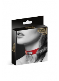 Красный узенький чокер с кольцом - Bijoux Pour Toi - купить с доставкой в Астрахани