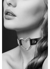 Чёрный чокер с кольцом в форме сердца - Bijoux Pour Toi - купить с доставкой в Астрахани