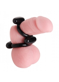 Двойное эрекционное кольцо Dual Stretch To Fit Cock and Ball Ring - XR Brands - в Астрахани купить с доставкой