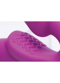 Ярко-розовый безремневой вибрострапон Evoke Vibrating Strapless Silicone Strap-on Dildo - XR Brands - купить с доставкой в Астрахани