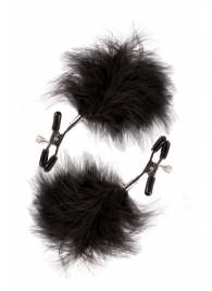 Зажимы для сосков с пухом FEATHERED NIPPLE CLAMPS - Blush Novelties - купить с доставкой в Астрахани