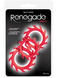 Набор из 3 красных эрекционных колец Renegade Gears - NS Novelties - в Астрахани купить с доставкой