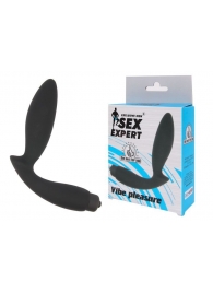 Чёрный вибростимулятор простаты Sex Expert Vibe Pleasure - Sex Expert - в Астрахани купить с доставкой