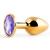 Золотистая анальная пробка с фиолетовым стразом - 7,2 см. - Anal Jewelry Plug - купить с доставкой в Астрахани
