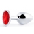 Серебристая анальная пробка с красным стразом - 7,2 см. - Anal Jewelry Plug - купить с доставкой в Астрахани