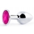 Серебристая анальная пробка с малиновым кристаллом - 7,2 см. - Anal Jewelry Plug - купить с доставкой в Астрахани