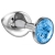 Большая серебристая анальная пробка Diamond Light blue Sparkle Large с голубым кристаллом - 8 см. - Lola Games - купить с доставкой в Астрахани