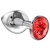 Большая серебристая анальная пробка Diamond Red Sparkle Large с красным кристаллом - 8 см. - Lola Games - купить с доставкой в Астрахани