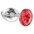 Малая серебристая анальная пробка Diamond Red Sparkle Small с красным кристаллом - 7 см. - Lola Games - купить с доставкой в Астрахани