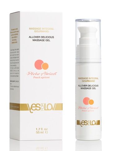 Универсальный массажный гель-смазка Allover Delicious Massage Gel с ароматом персика и аброкоса - 50 мл. - YESforLOV - купить с доставкой в Астрахани