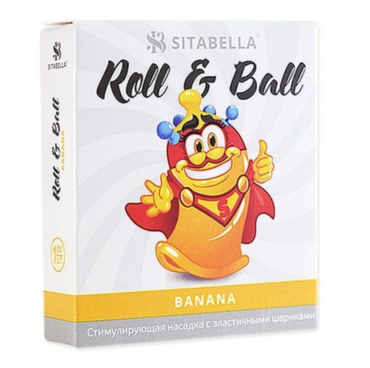 Стимулирующий презерватив-насадка Roll   Ball Banana - Sitabella - купить с доставкой в Астрахани