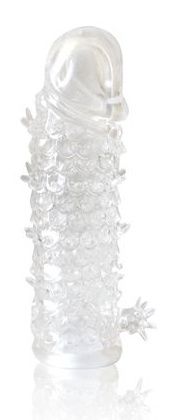 Закрытая прозрачная рельефная насадка Crystal sleeve - 13 см. - Erowoman-Eroman - в Астрахани купить с доставкой