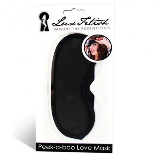 Черная маска на глаза Peek-a-Boo - Lux Fetish - купить с доставкой в Астрахани