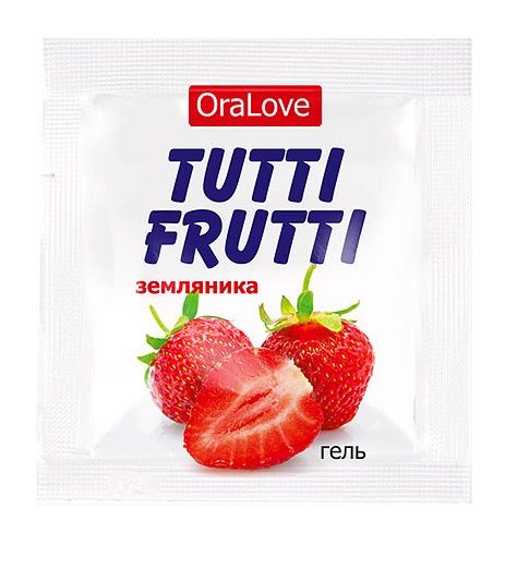 Пробник гель-смазки Tutti-frutti с земляничным вкусом - 4 гр. - Биоритм - купить с доставкой в Астрахани