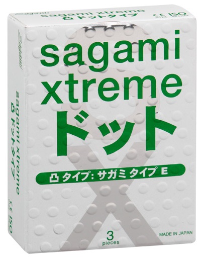 Презервативы Sagami Xtreme SUPER DOTS с точками - 3 шт. - Sagami - купить с доставкой в Астрахани