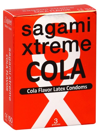 Ароматизированные презервативы Sagami Xtreme COLA - 3 шт. - Sagami - купить с доставкой в Астрахани