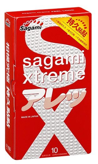 Утолщенные презервативы Sagami Xtreme Feel Long с точками - 10 шт. - Sagami - купить с доставкой в Астрахани