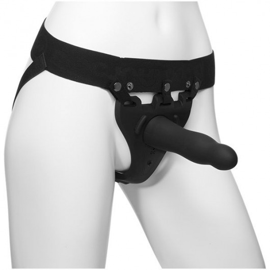 Черный полый вибрострапон Body Extensions BE Aroused - 17,78 см. - Doc Johnson - купить с доставкой в Астрахани
