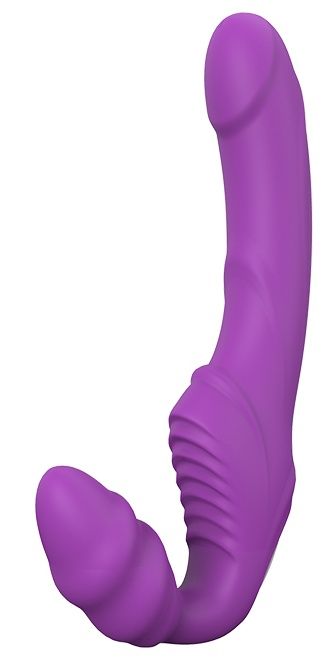 Фиолетовый безремневой вибрострапон DOUBLE DIPPER - Dream Toys - купить с доставкой в Астрахани