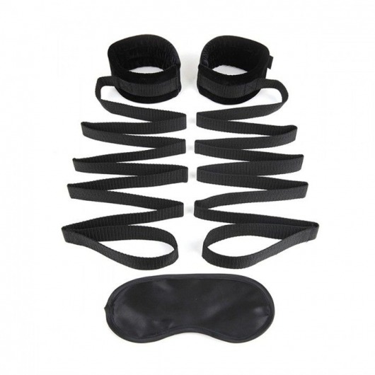Чёрные манжеты для фиксации на кровати Bondage Bed Strap - Lux Fetish - купить с доставкой в Астрахани