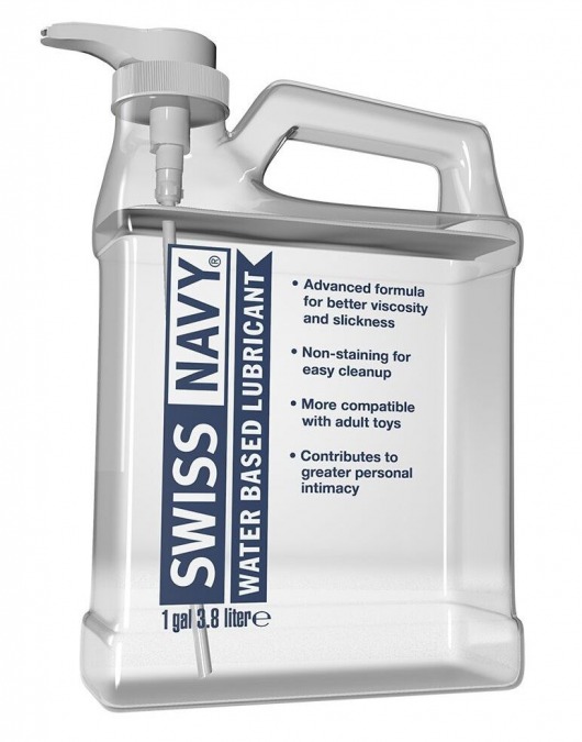 Канистра лубриканта Swiss Navy Water Based Lube на водной основе - 3,8 л. - Swiss navy - купить с доставкой в Астрахани
